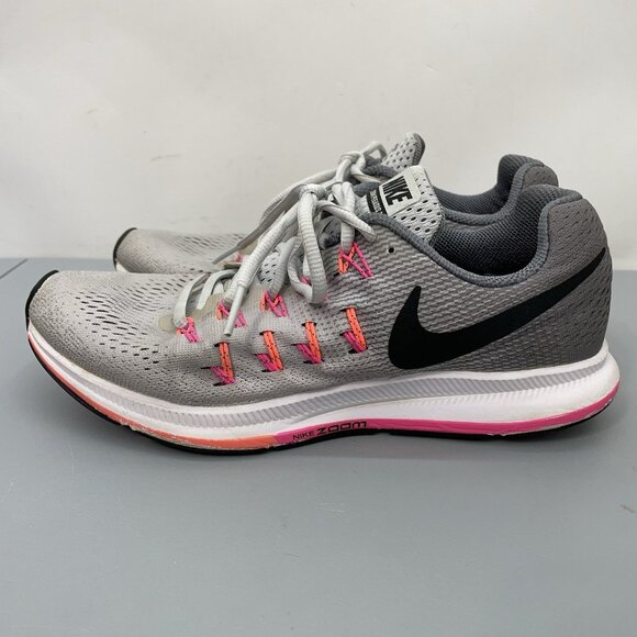 Nike Air Zoom Pegasus 33 Sneakers Shoes Running Training Gray Womens 8 - Picture 5 of 13